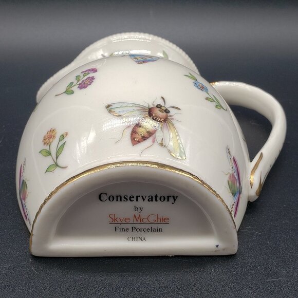 Skye McGhie Conservatory Fine Porcelain Butterfly Pitcher Wall Pocket - Picture 3 of 11
